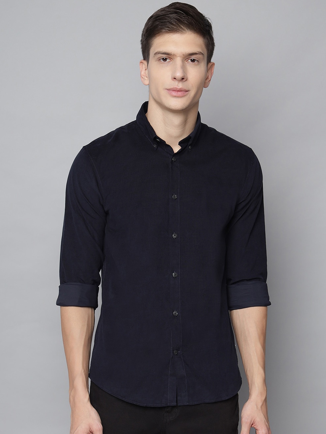 

LINDBERGH Men Navy Blue Slim Fit Opaque Casual Shirt