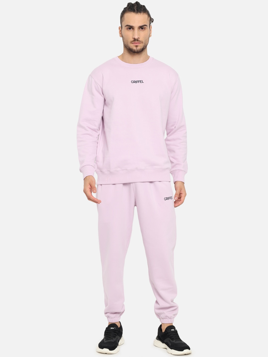 

GRIFFEL Men Purple Solid Cotton Track suits