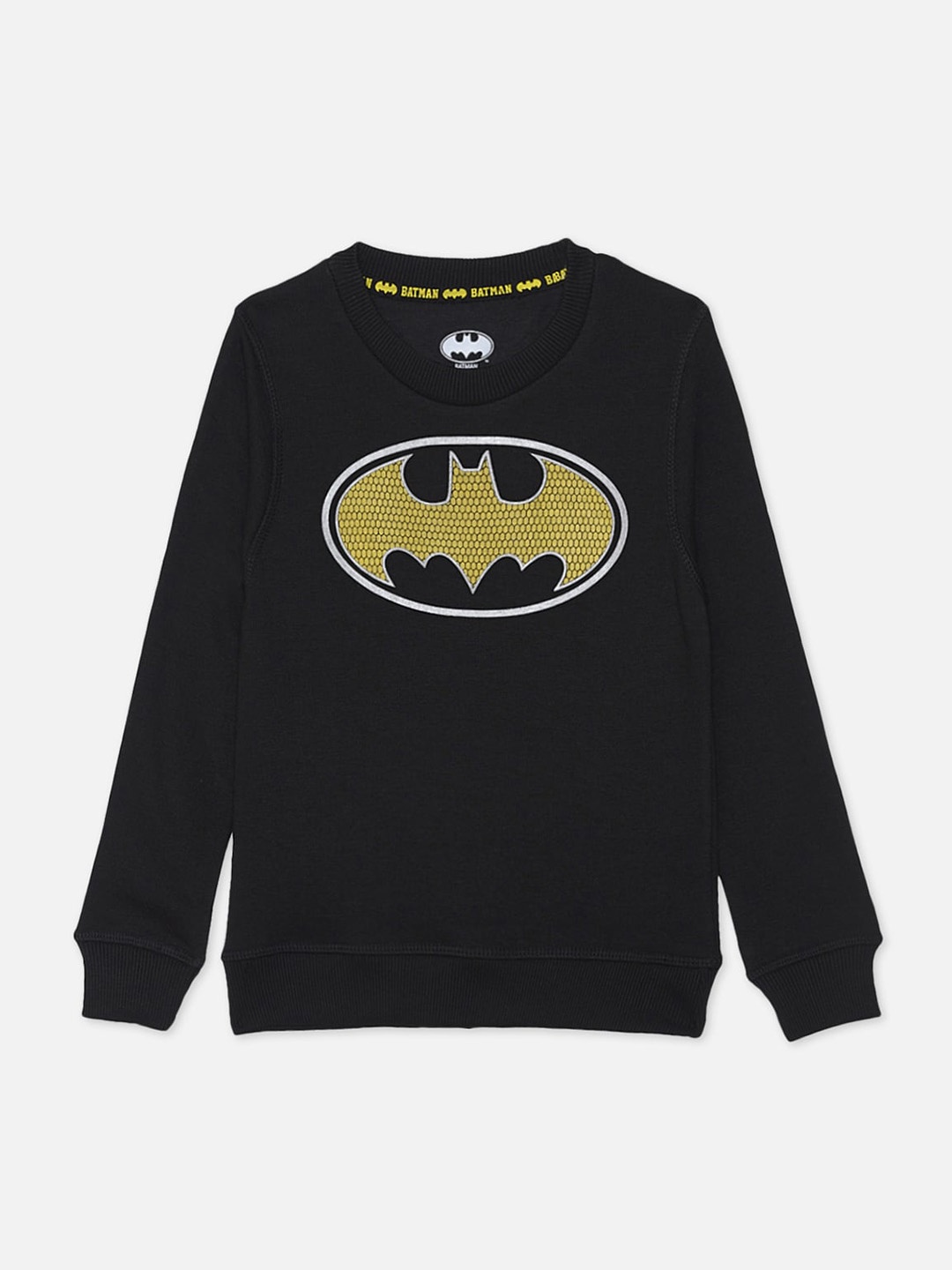 

Kids Ville Boys Black Batman Printed Cotton Sweatshirt