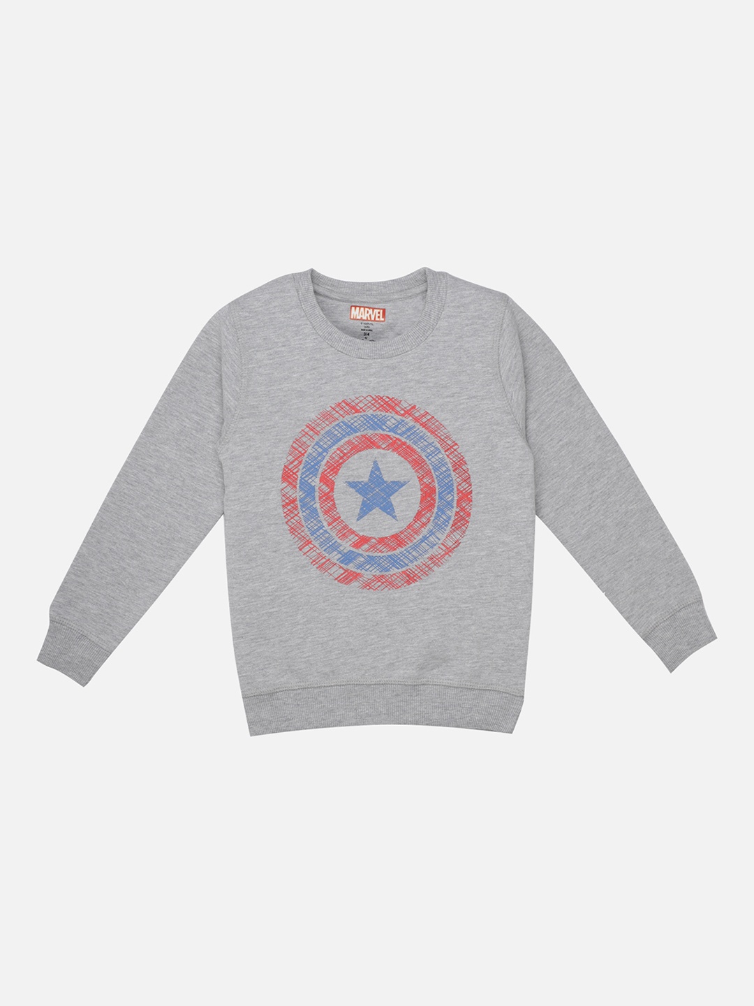 

Kids Ville Boys Grey Captain America Printed Sweatshirt