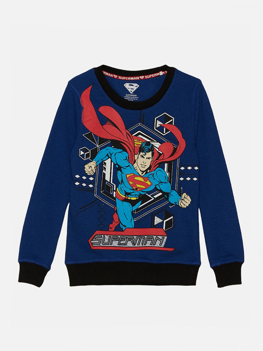 

Kids Ville Boys Blue Pure Cotton Superman Printed Sweatshirt