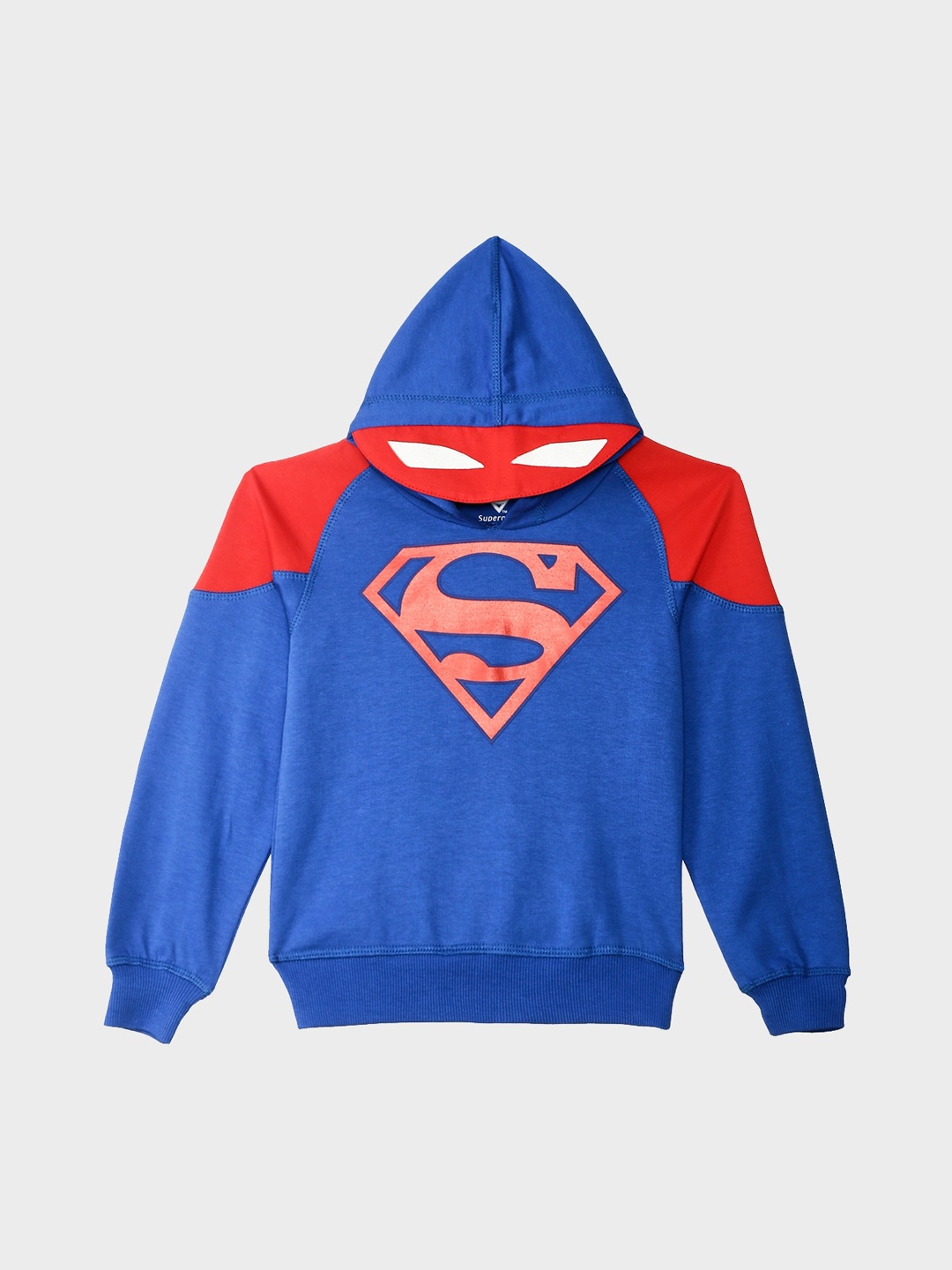 

Kids Ville Boys Blue Superman Printed Hooded Cotton Sweatshirt