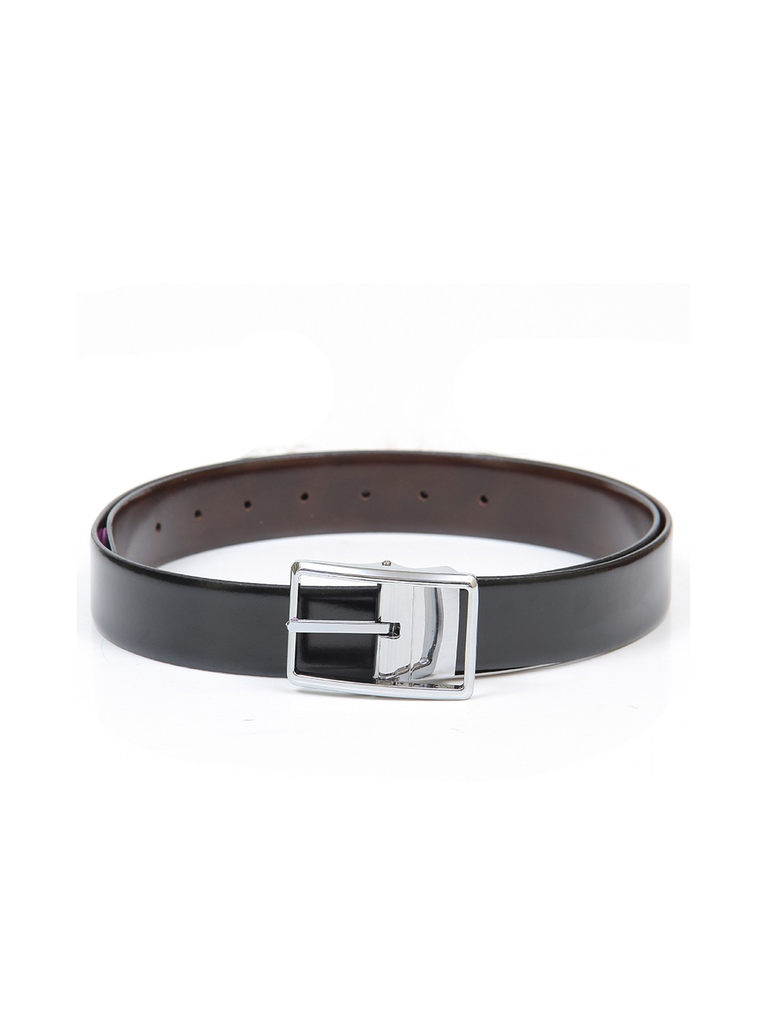 

Calvadoss Men Black Textured Leather Reversible Belt