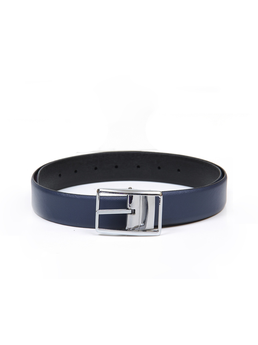 

Calvadoss Men Blue & Black Textured Leather Reversible Formal Belt