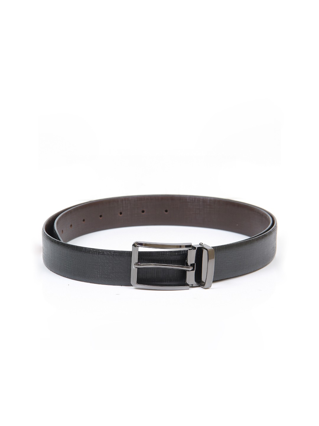 

Calvadoss Men Black Textured Leather Formal Belt
