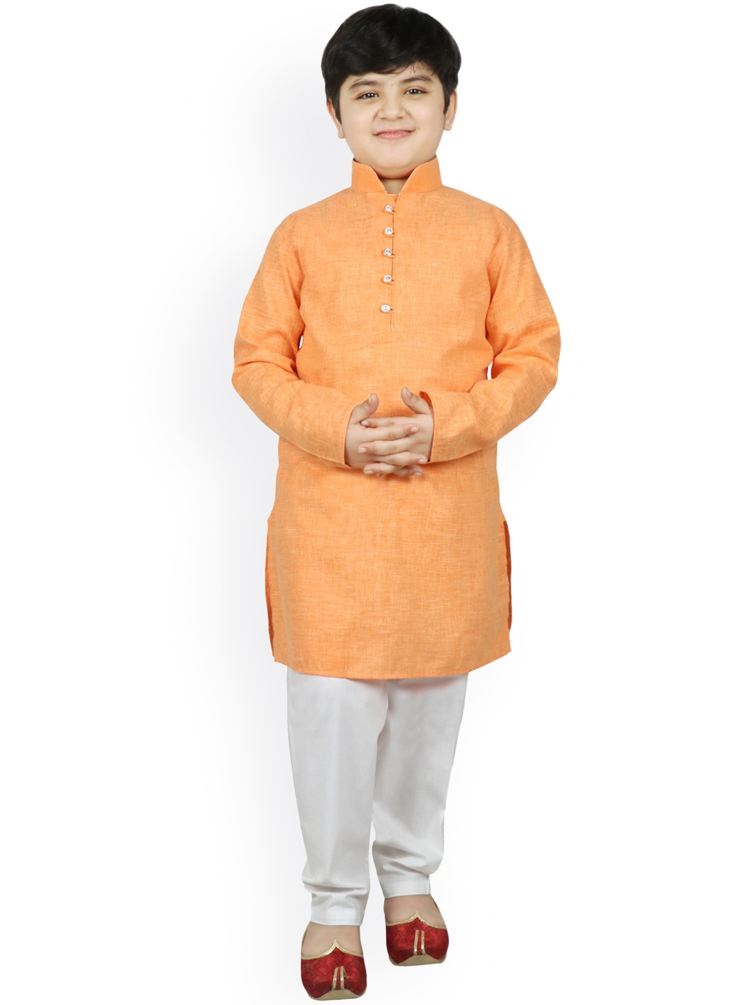

SG YUVRAJ Boys Orange Regular Kurta with Pyjamas