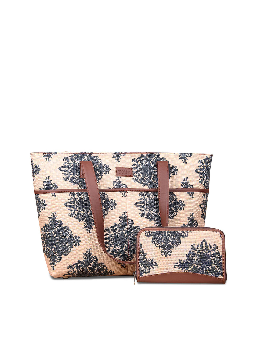

ZOUK Cream-Coloured Ethnic Motifs Printed Shopper Tote Bag