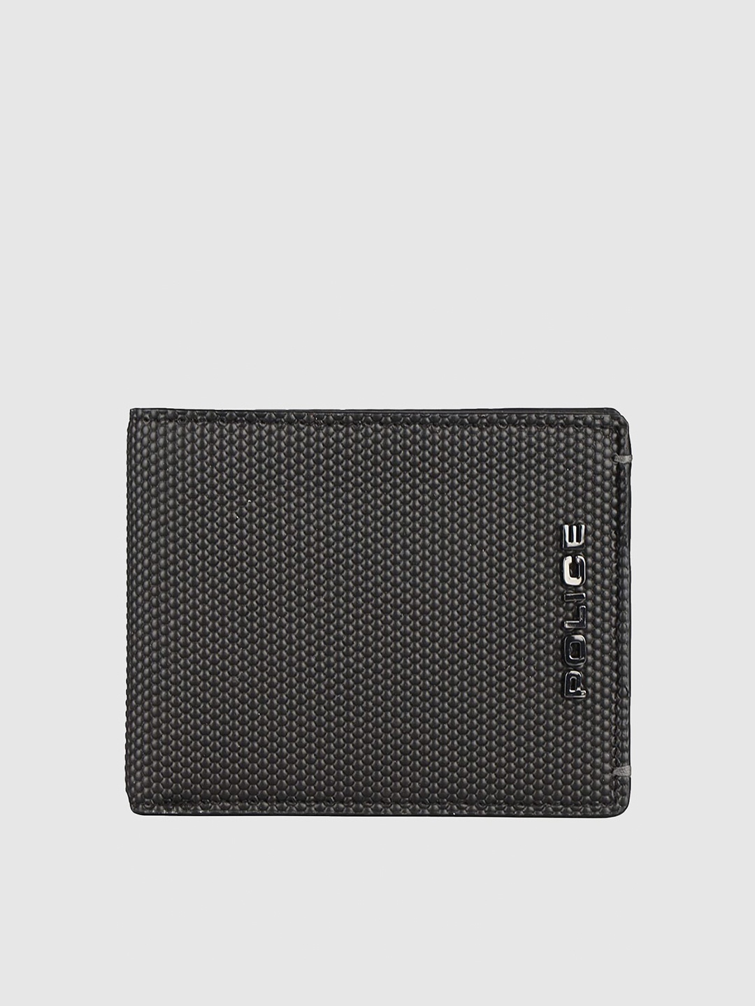 

Police Men Black Textured Leather Two Fold Wallet