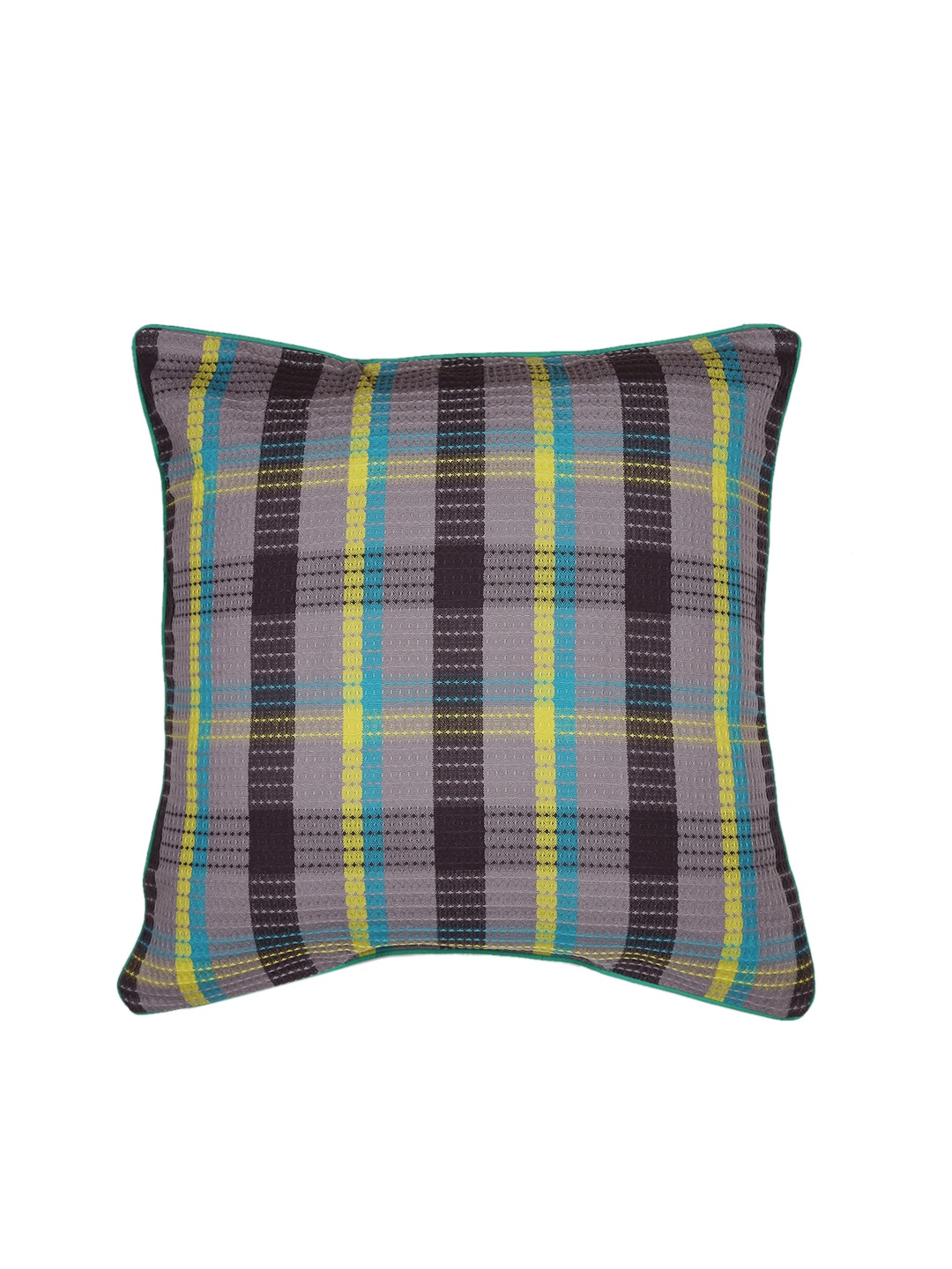 

MASPAR Grey Checked 26'' x 26'' Square Pillow Sham