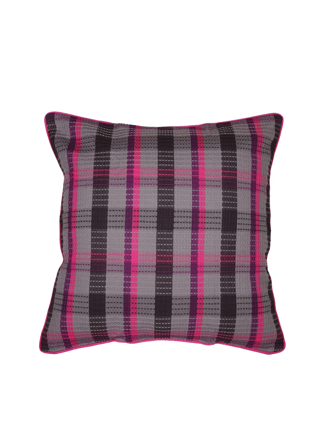 

MASPAR Grey Checked 26'' x 26'' Square Pillow Sham
