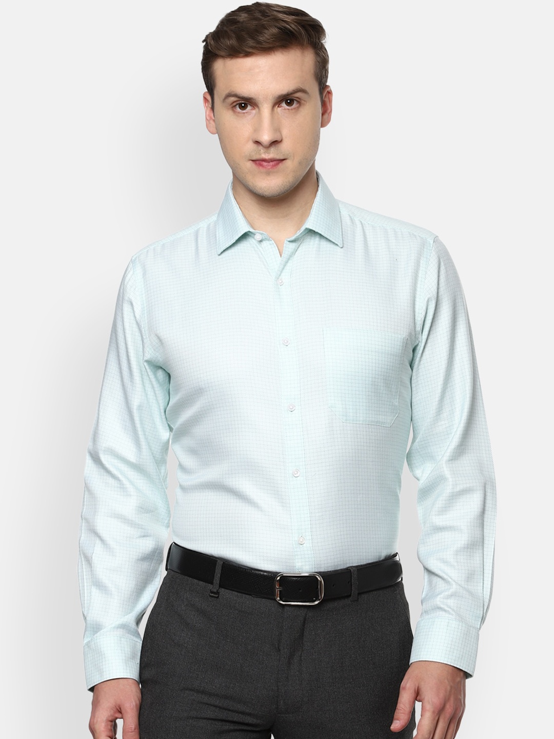 

Van Heusen Men Blue Opaque Formal Shirt