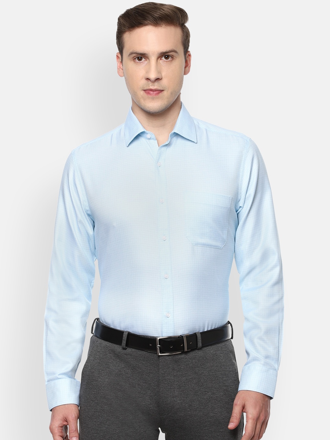 

Van Heusen Men Blue Opaque Formal Shirt