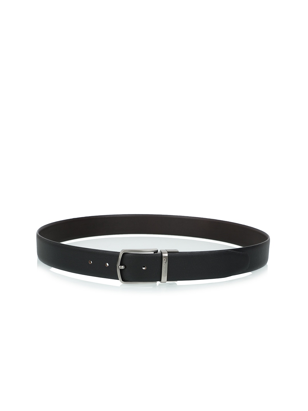 

KEZRO Men Black Textured Slim Leather Belt