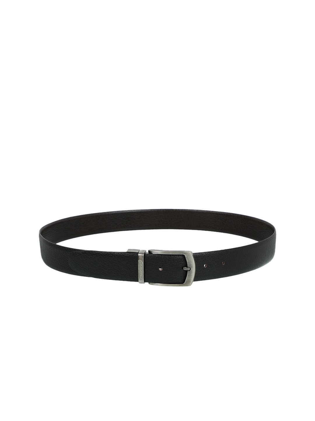 

KEZRO Men Black Textured Leather Belt