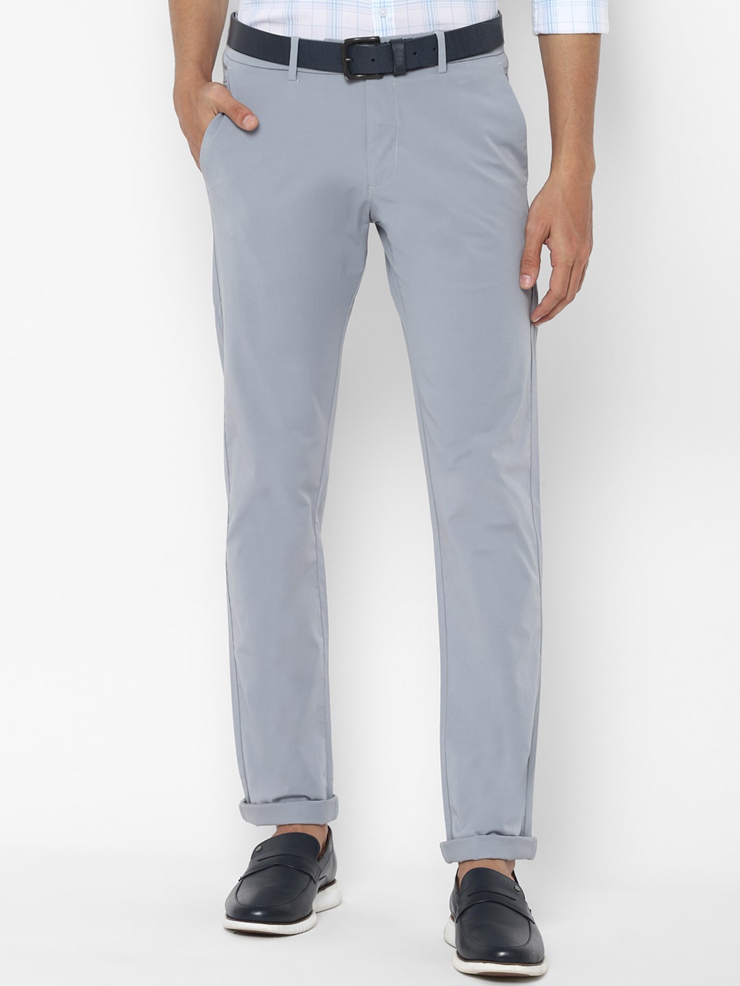 

Allen Solly Men Grey Slim Fit Trousers