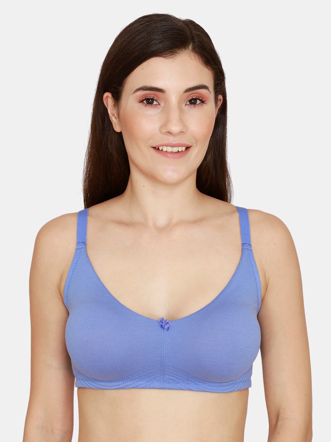 

Zivame Blue Solid Non Wired Medium Coverage T-shirt Bra ZI1880CORE0BLUE