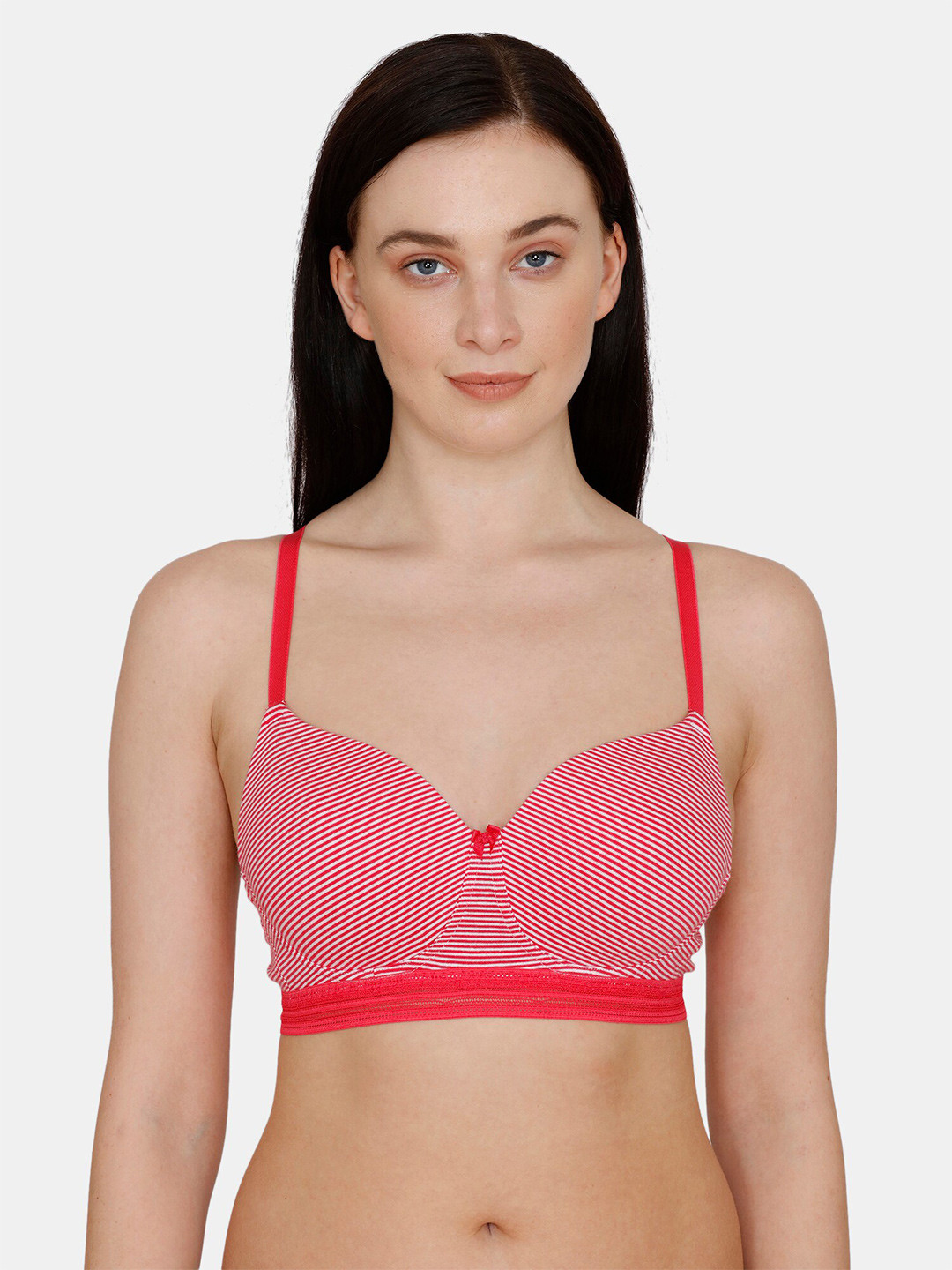 

Zivame Pink & White Lightly Padded T-shirt Bra