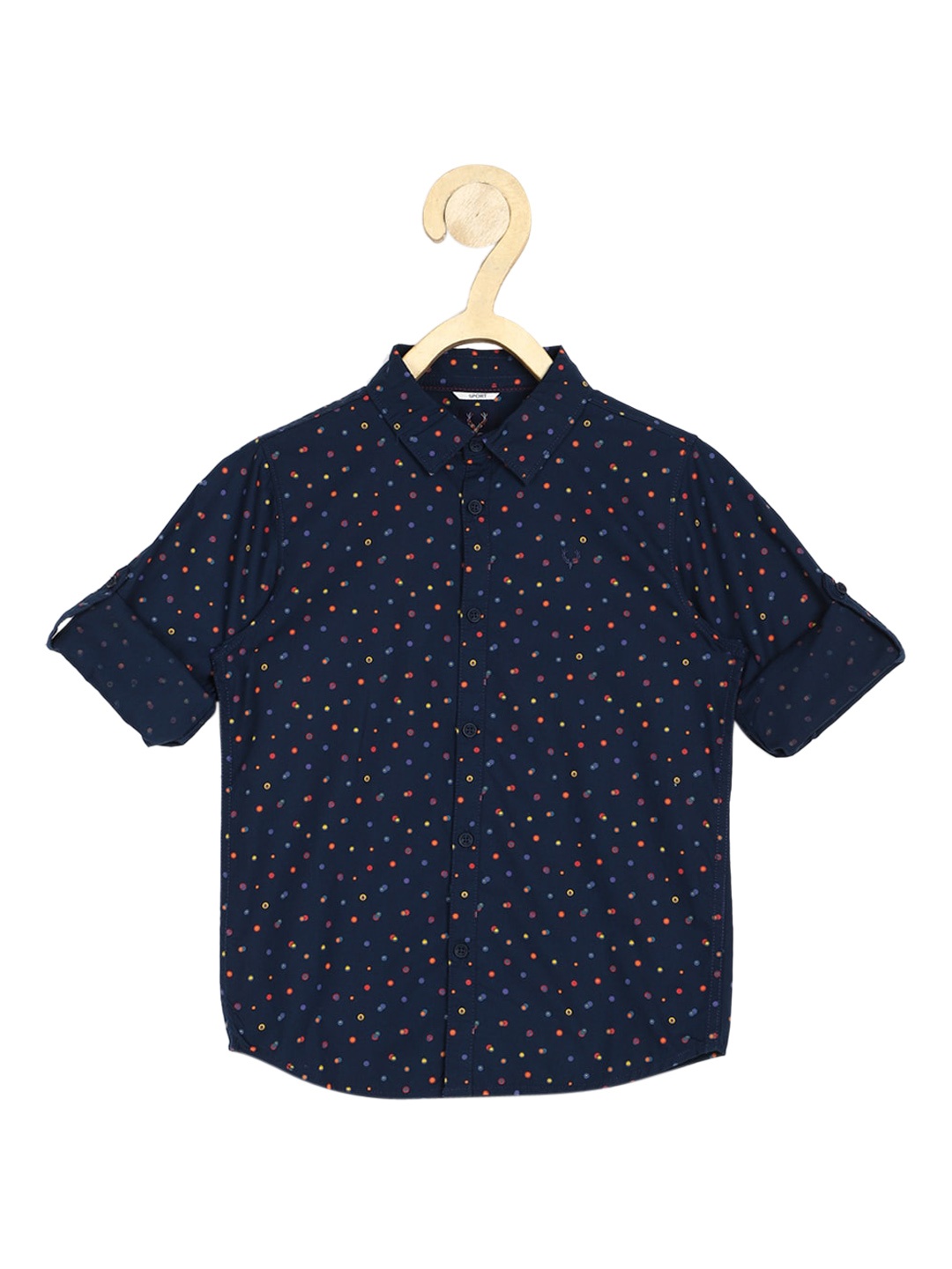 

Allen Solly Junior Boys Navy Blue Slim Fit Opaque Printed Casual Shirt