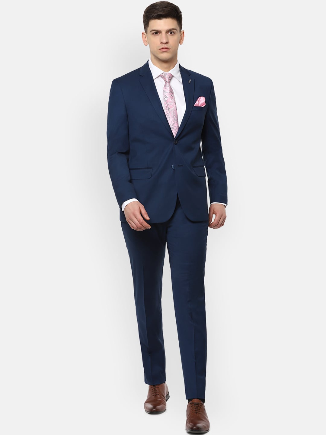 

Van Heusen Men Navy Blue Solid Slim-Fit Two PieceFormal Suit