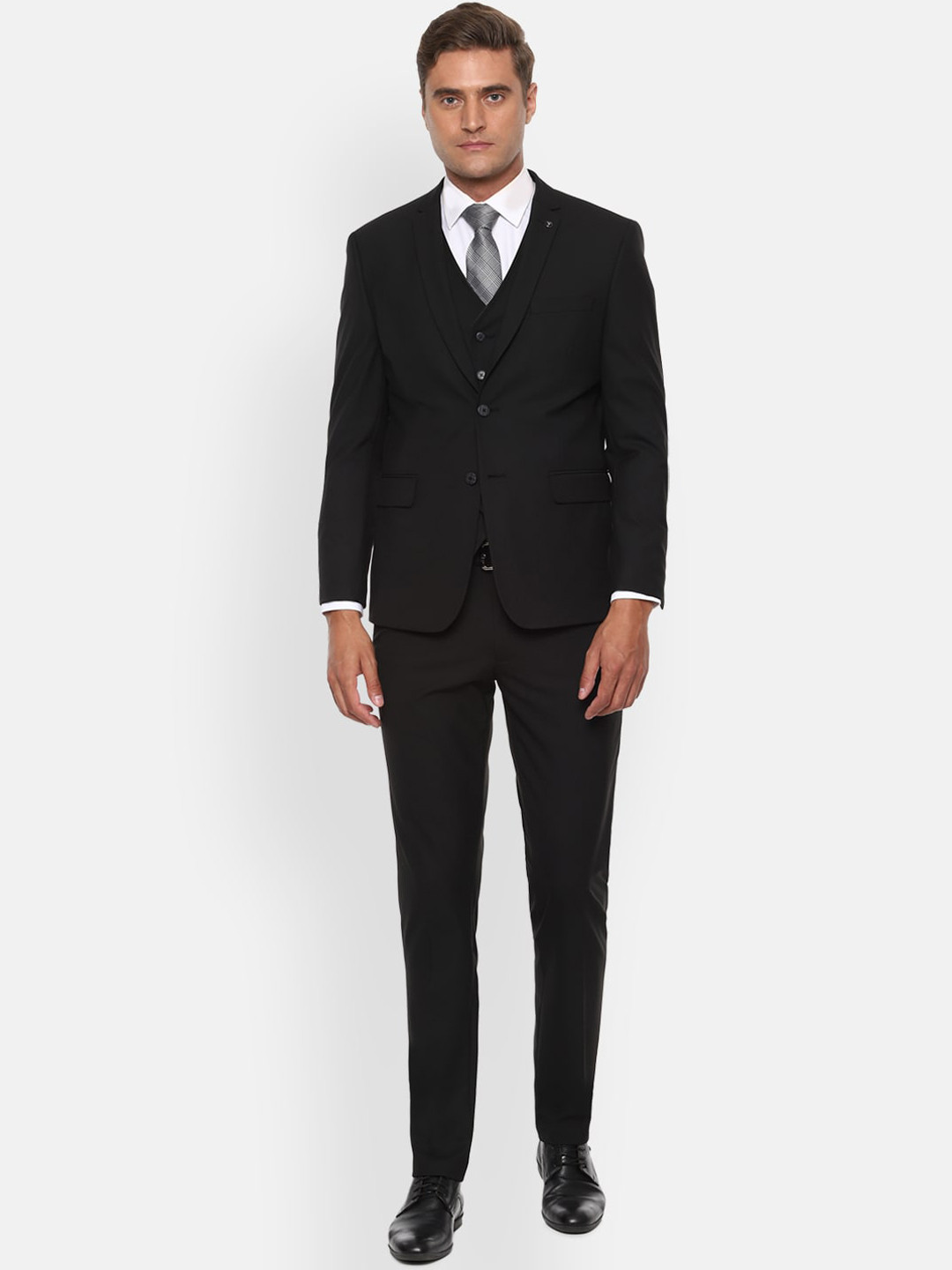 

Van Heusen Men Black & Grey Slim-Fit Four-Piece Formal Suit