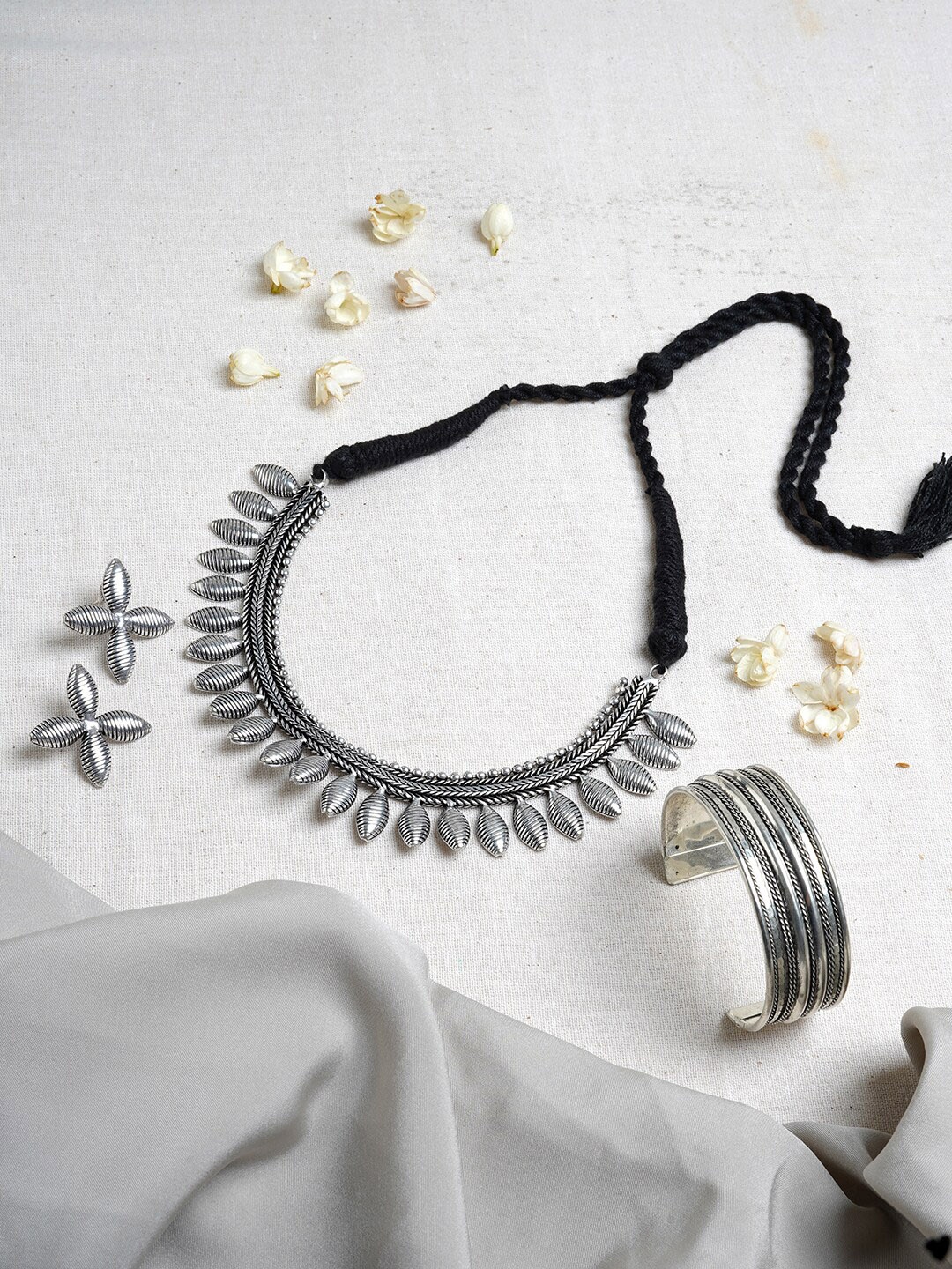 

TEEJH Oxidised Silver-Plated Jewellery Gift Set