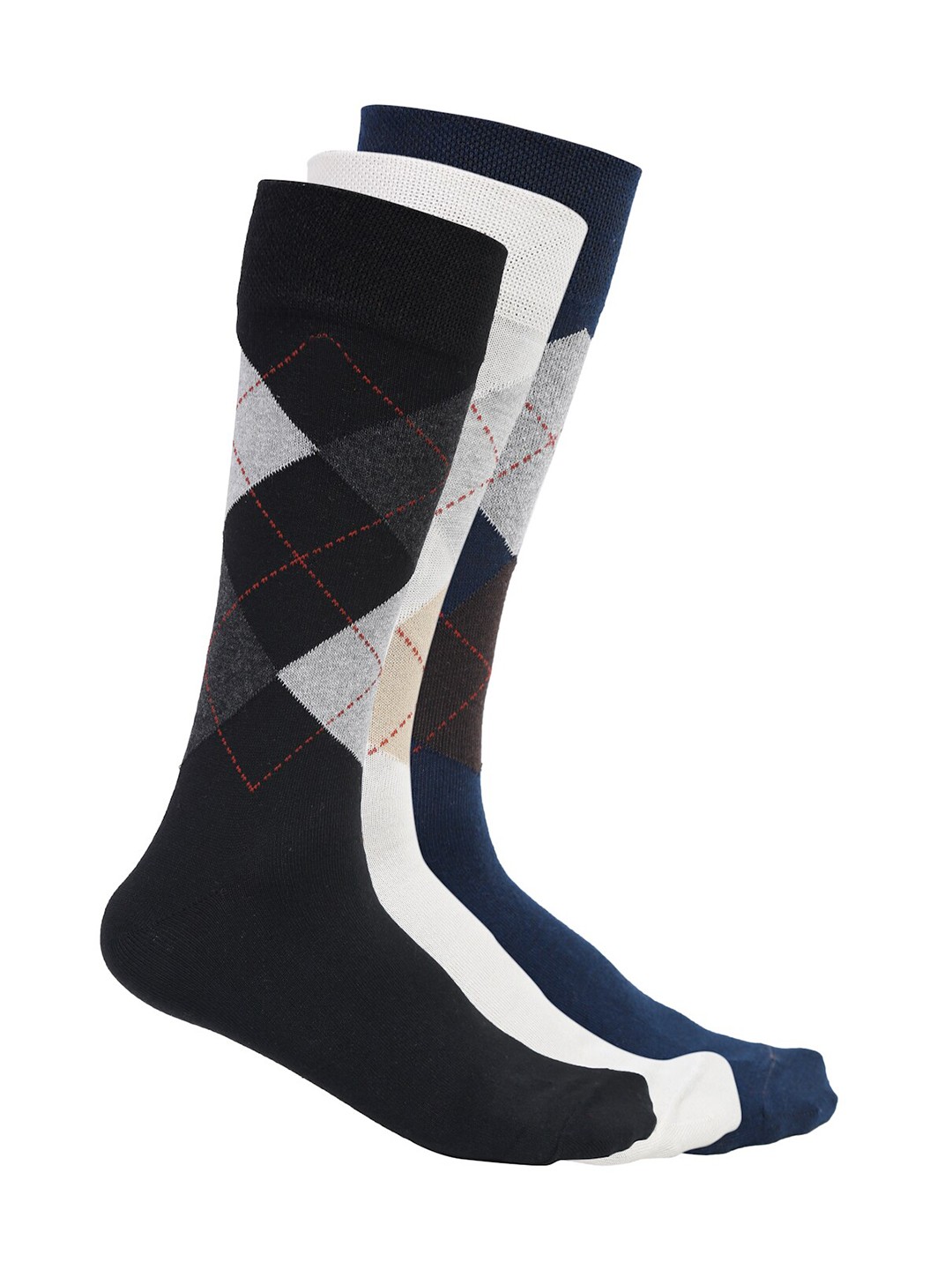 

Cantabil Men Pack of 3 Assorted Calf Length Socks