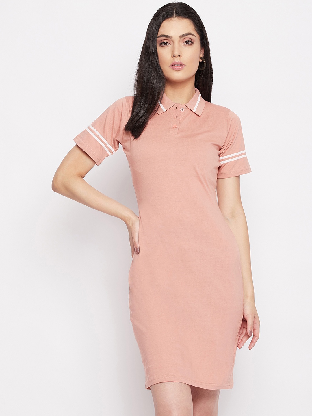 

THE SILHOUETTE STORE Woman Peach-Coloured T-shirt Dress