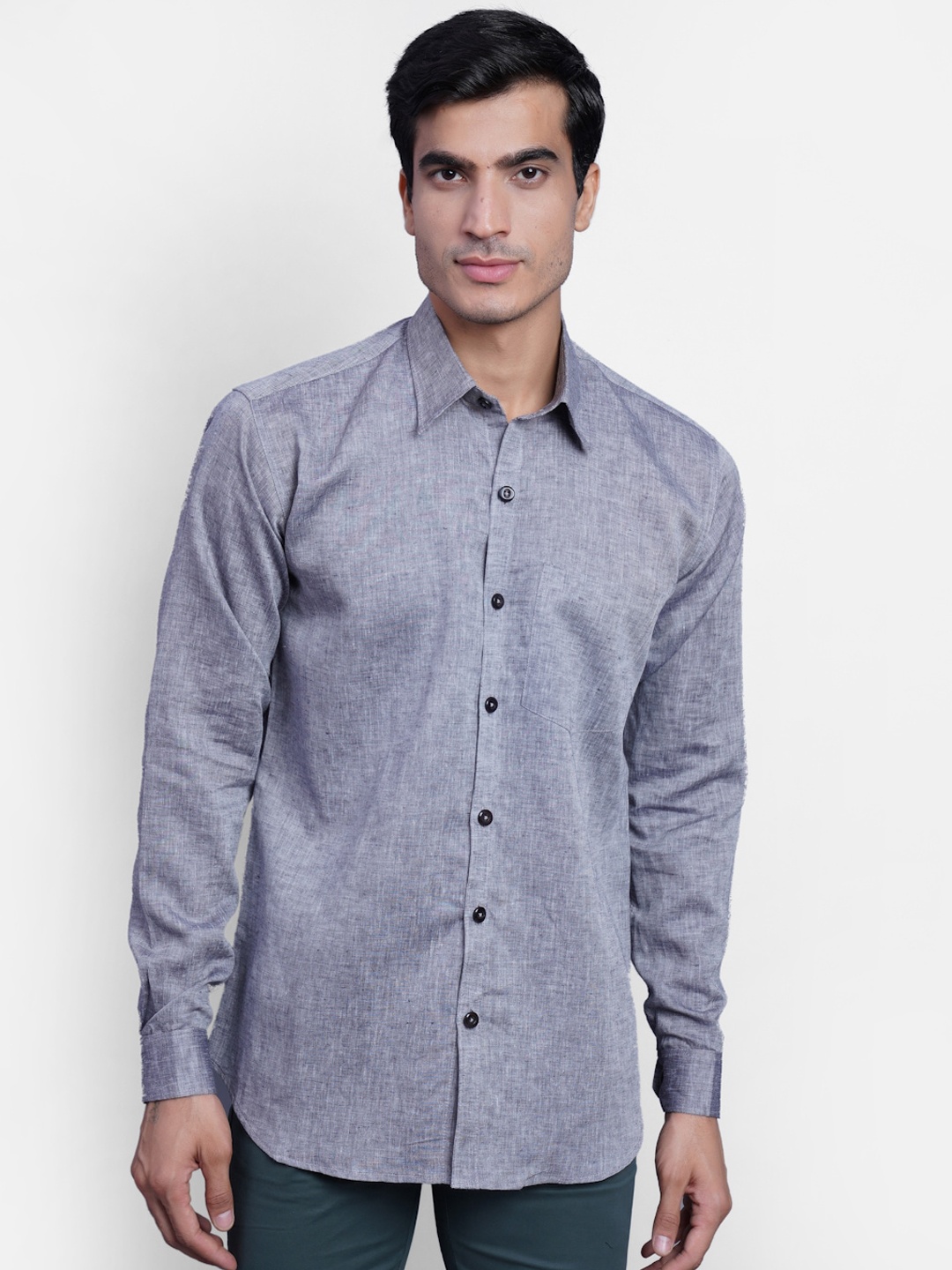 

Wintage Men Blue Opaque Textured Casual Shirt