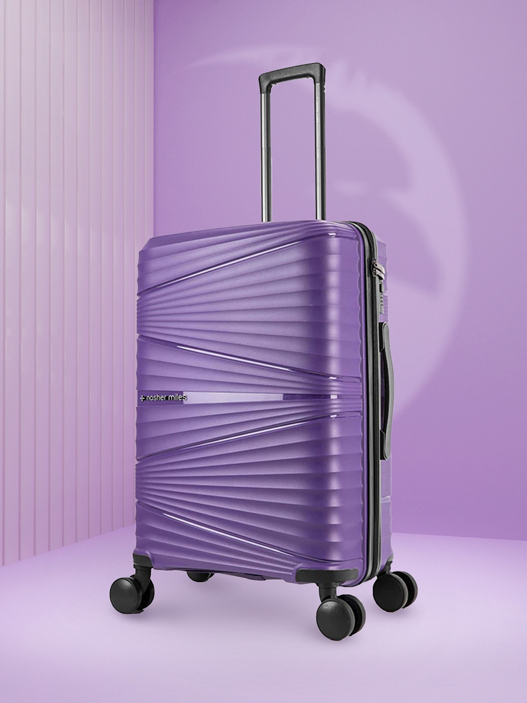 

Nasher Miles Purple Solid Hard-Sided Large Trolley Suitcase