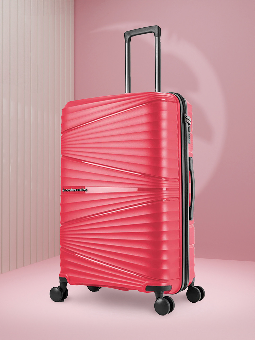 

Nasher Miles Mumbai Solid Hard-Sided Large Trolley Suitcase, Red