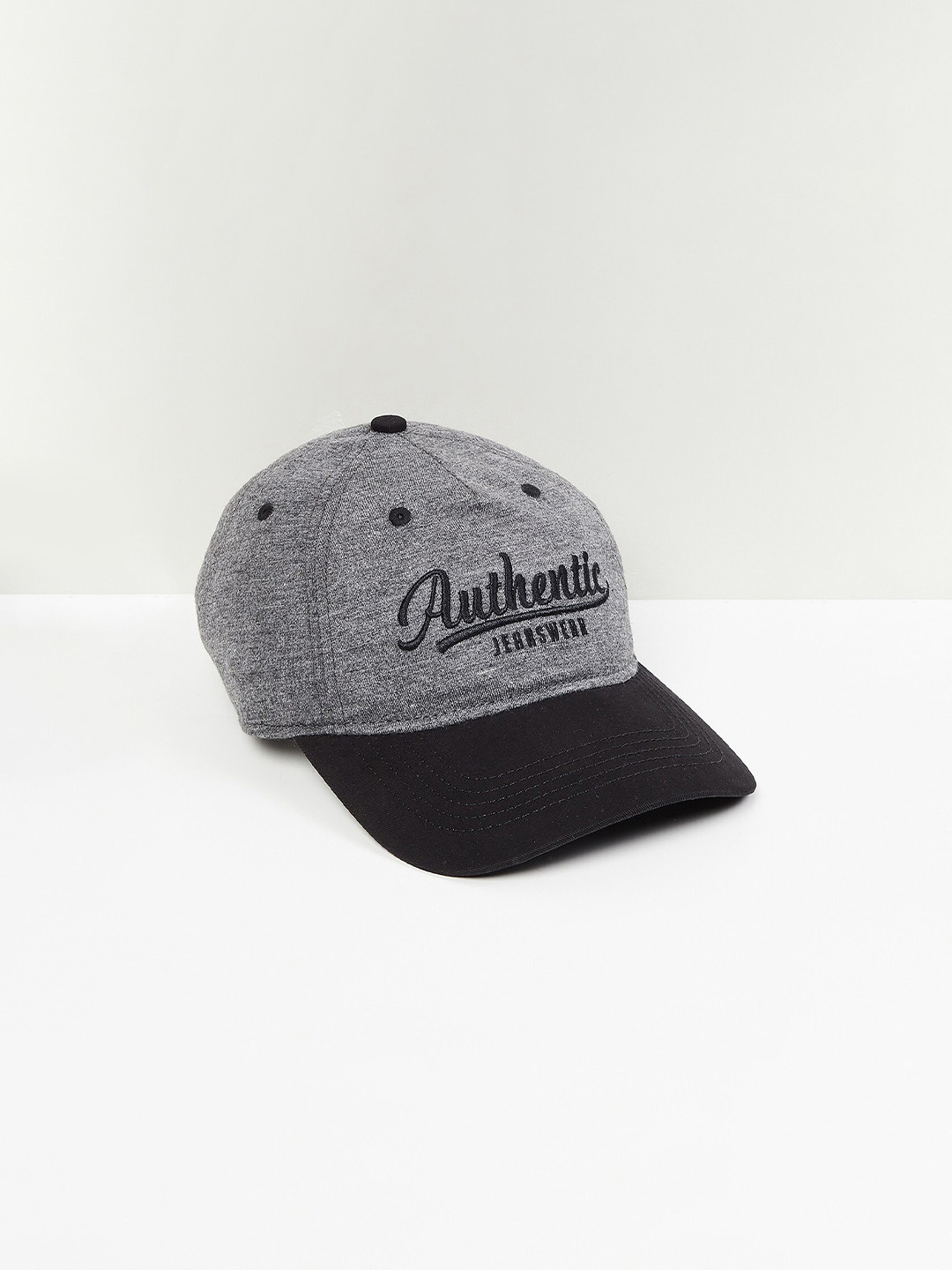 

max Men Grey & Black Embroidered Baseball Cap