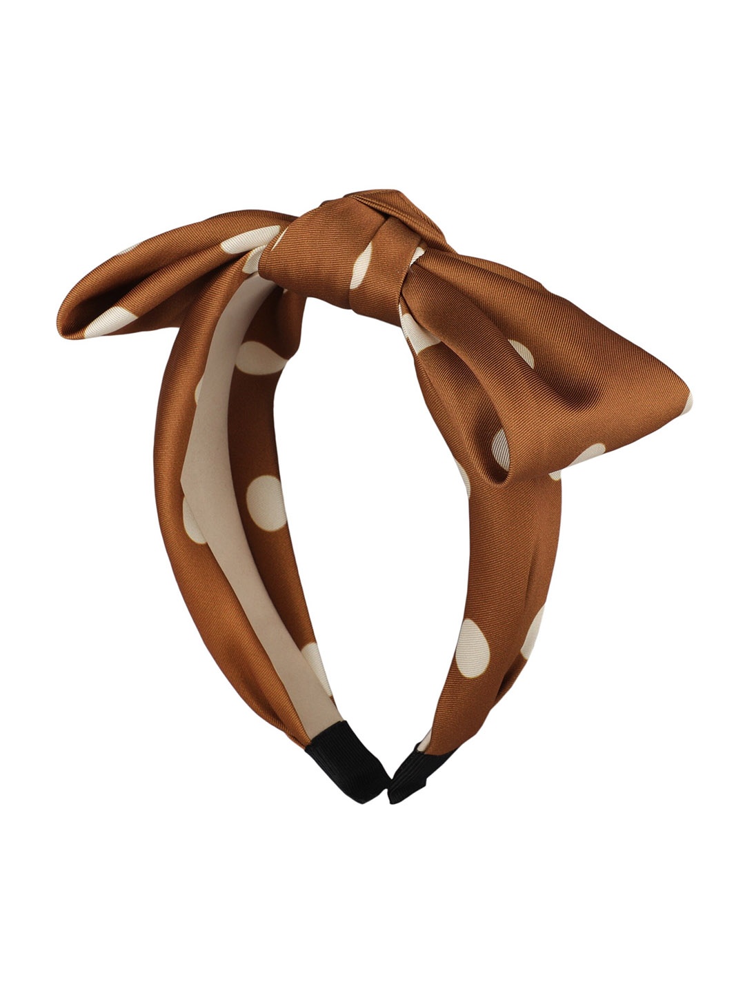 

Vembley Women Brown & Peach-Coloured Polka Dot Printed Hairband