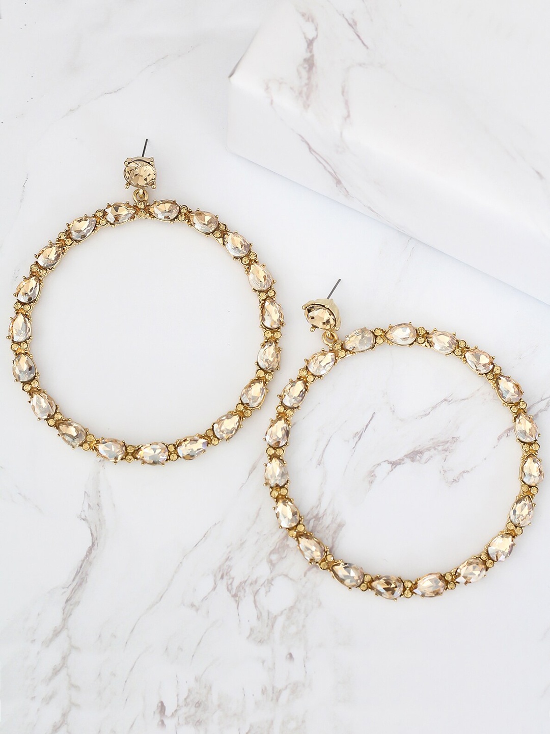 

Bellofox Gold-Toned Contemporary Hoop Earrings