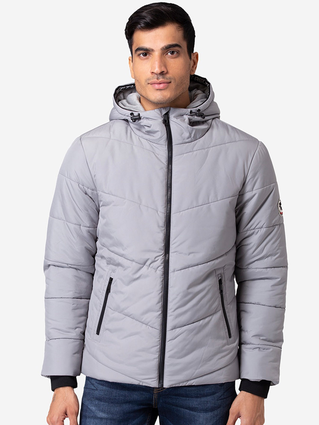 

Red Tape Men Grey Solid Padded Jacket