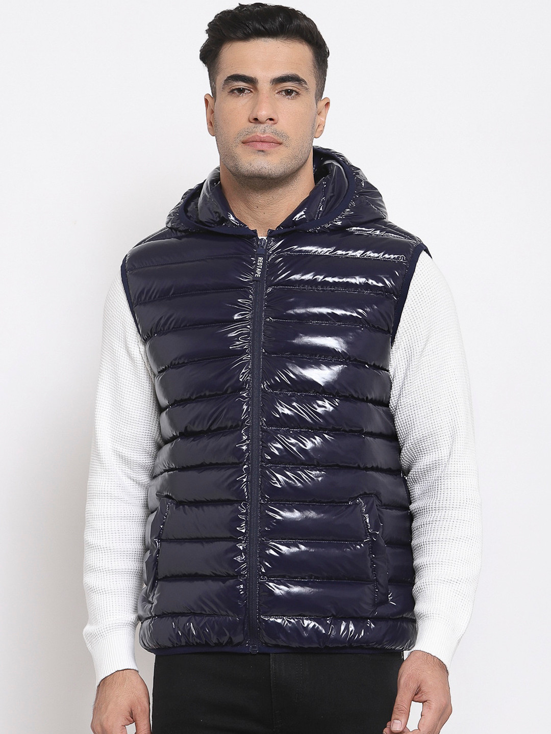 

Red Tape Men Navy Blue Puffer Jacket
