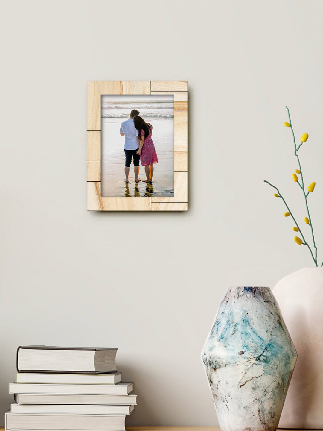 

999Store Brown & Beige Printed MDF Wall Photo Frame