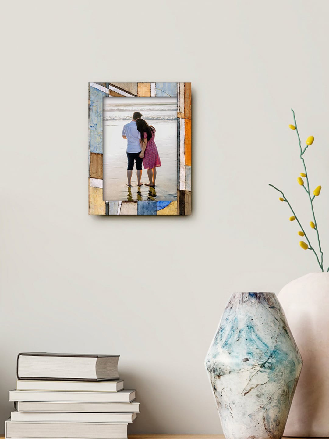

999Store Brown & Biege Printed MDF Wall Photo Frame