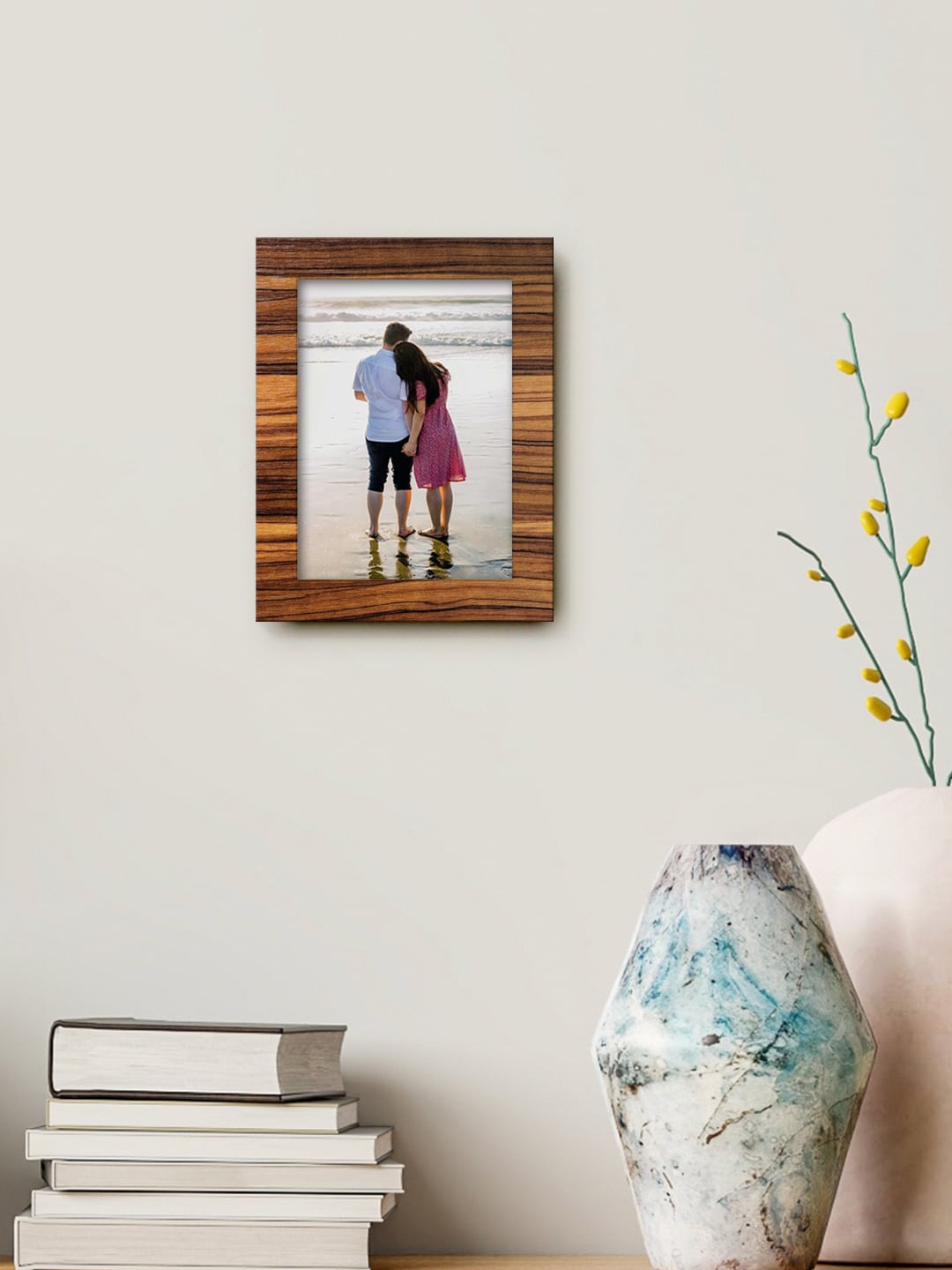 

999Store Brown & Orange Printed MDF Wall Photo Frame