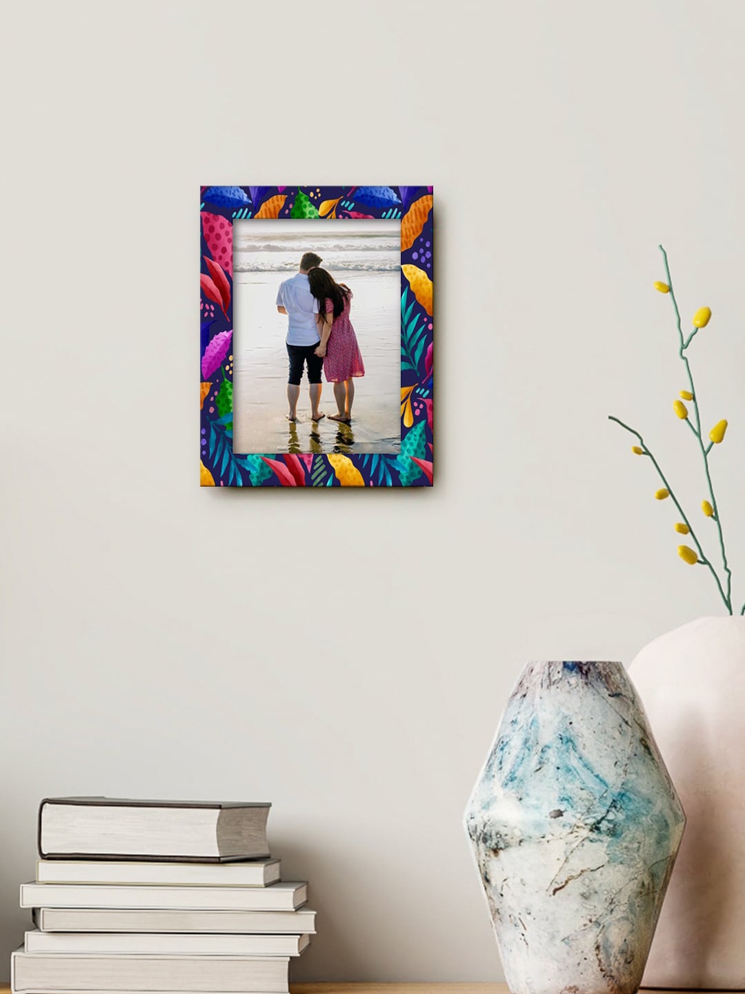 

999Store Blue & Pink Printed MDF Wall Photo Frame