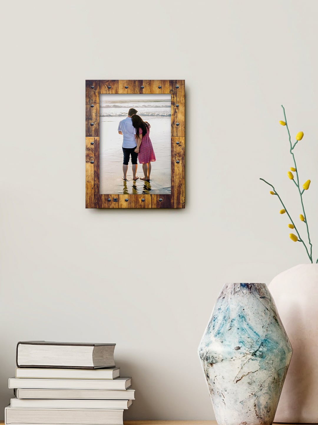 

999Store Brown & Black Printed MDF Wall Photo Frame