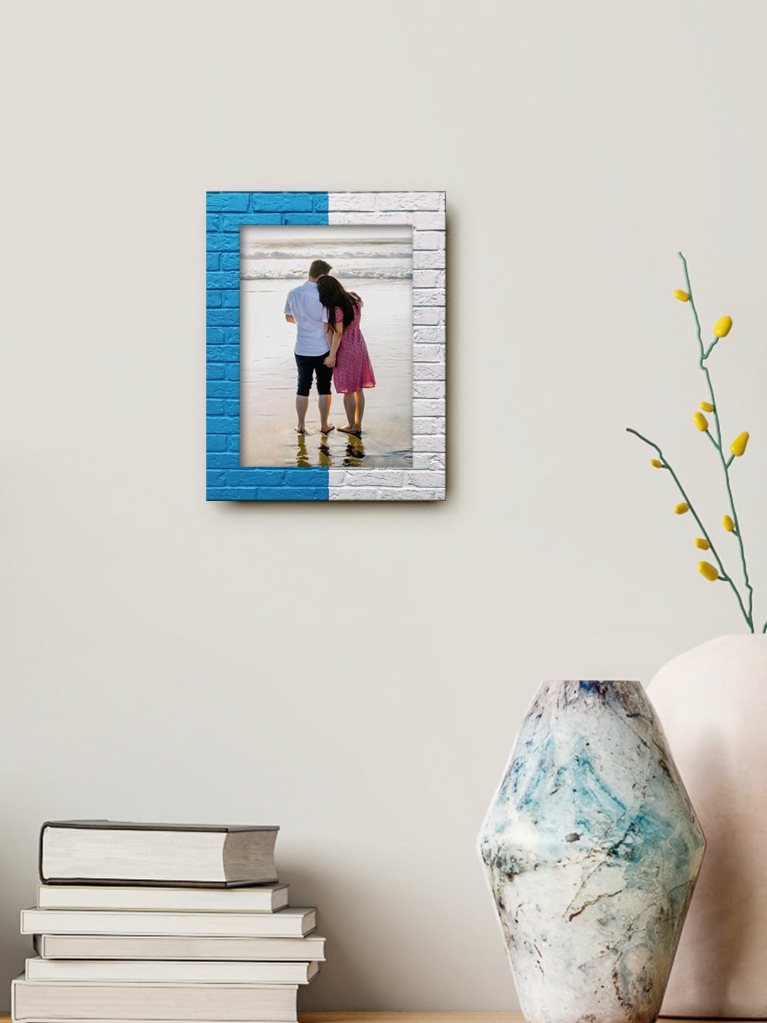 

999Store Blue & Grey Printed MDF Wall Photo Frame