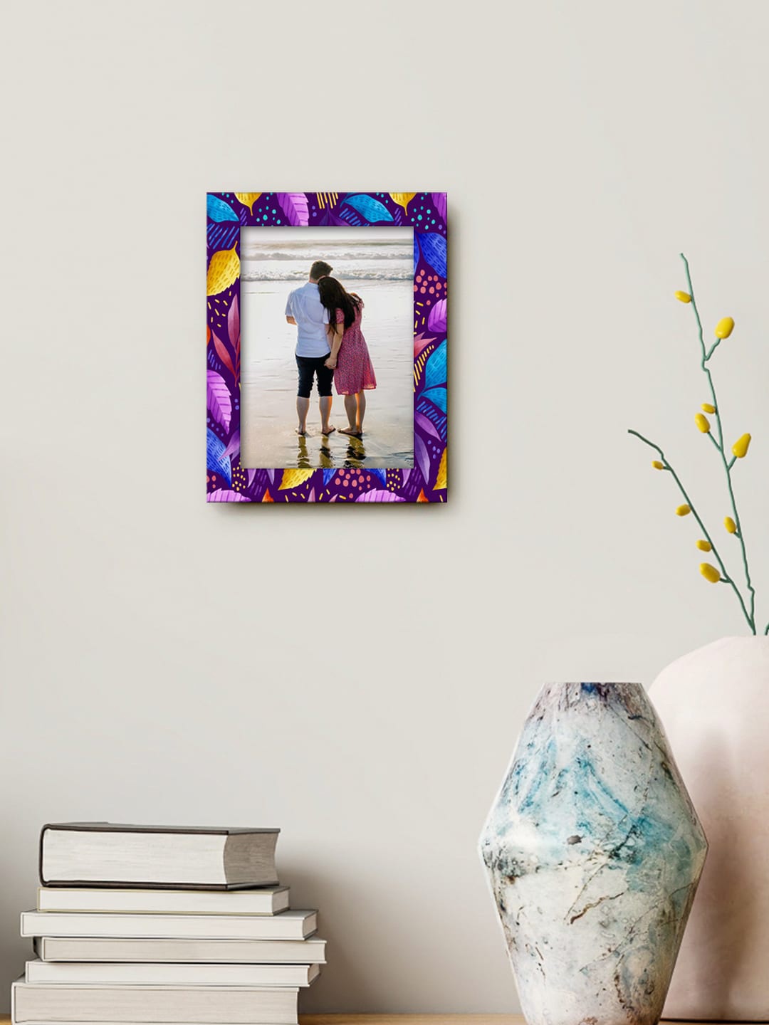 

999Store Blue & Purple Printed MDF Wall Photo Frame