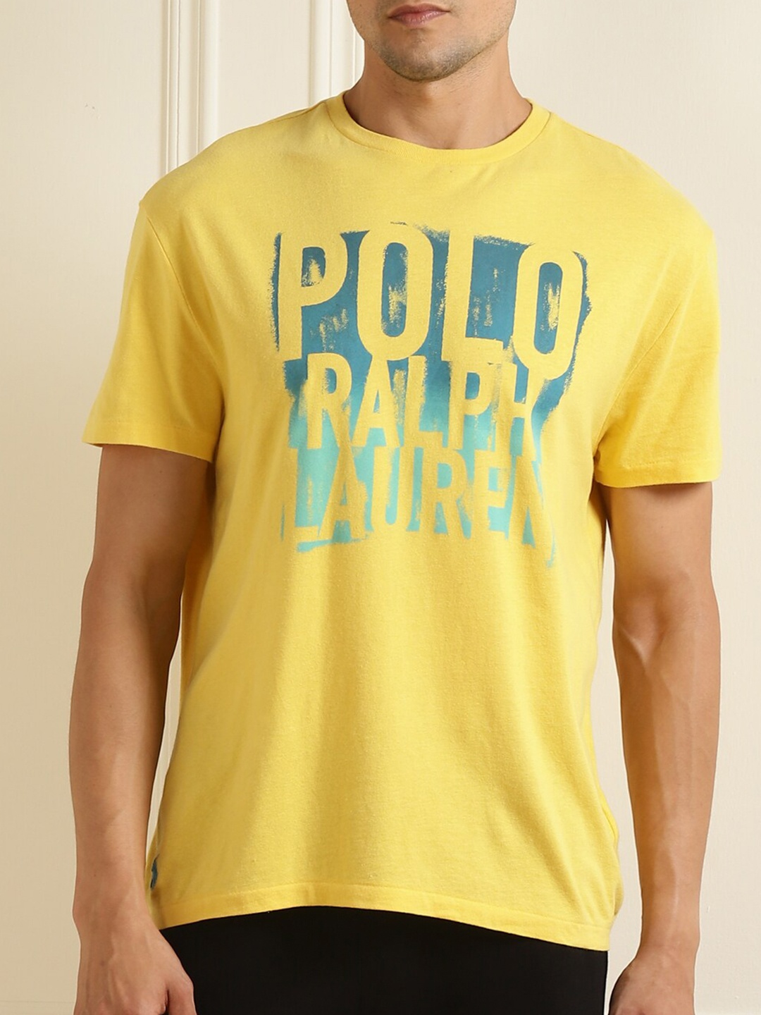 

Polo Ralph Lauren Men Yellow & Blue Typography Printed T-shirt