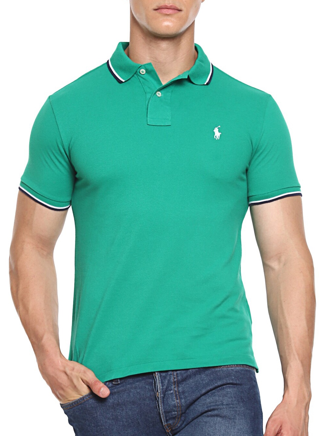 

Polo Ralph Lauren Men Green Polo Collar T-shirt