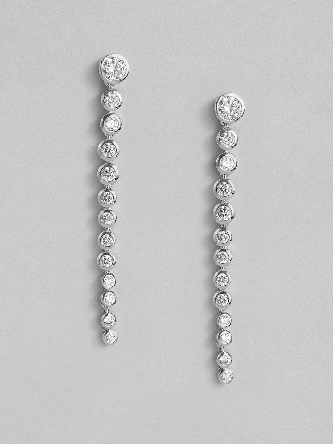 

Peora Silver Plated American Diamond Cubic Zirconia Drop Earrings