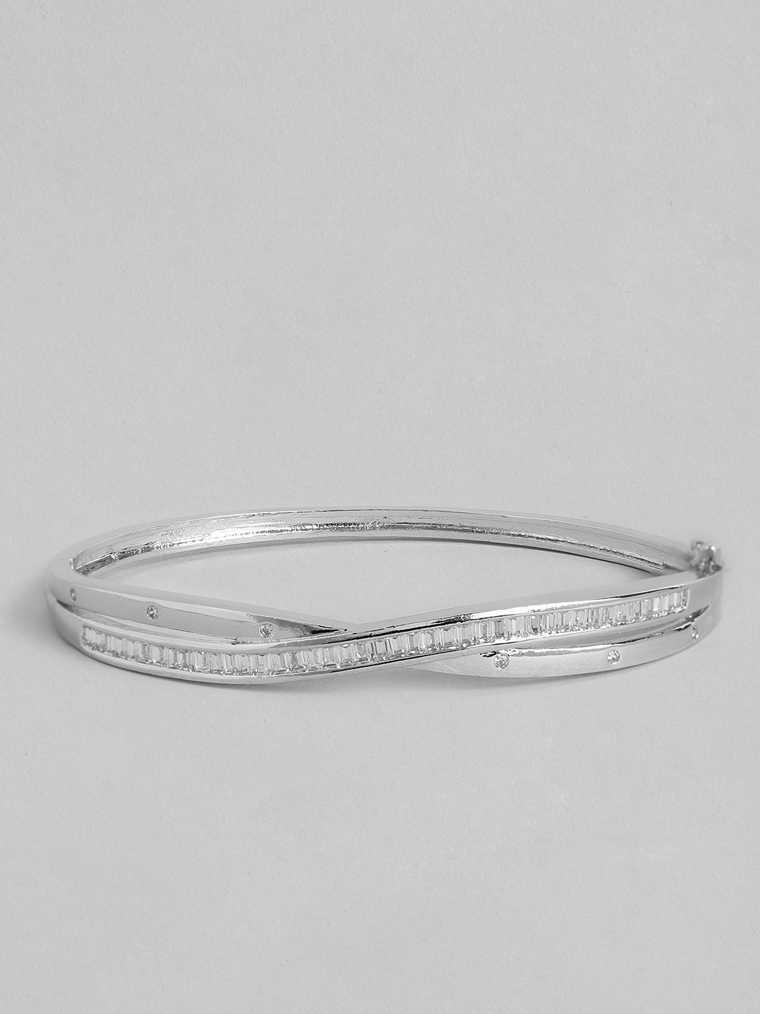 

Peora Women Silver-Plated American Diamond Kada Bracelet