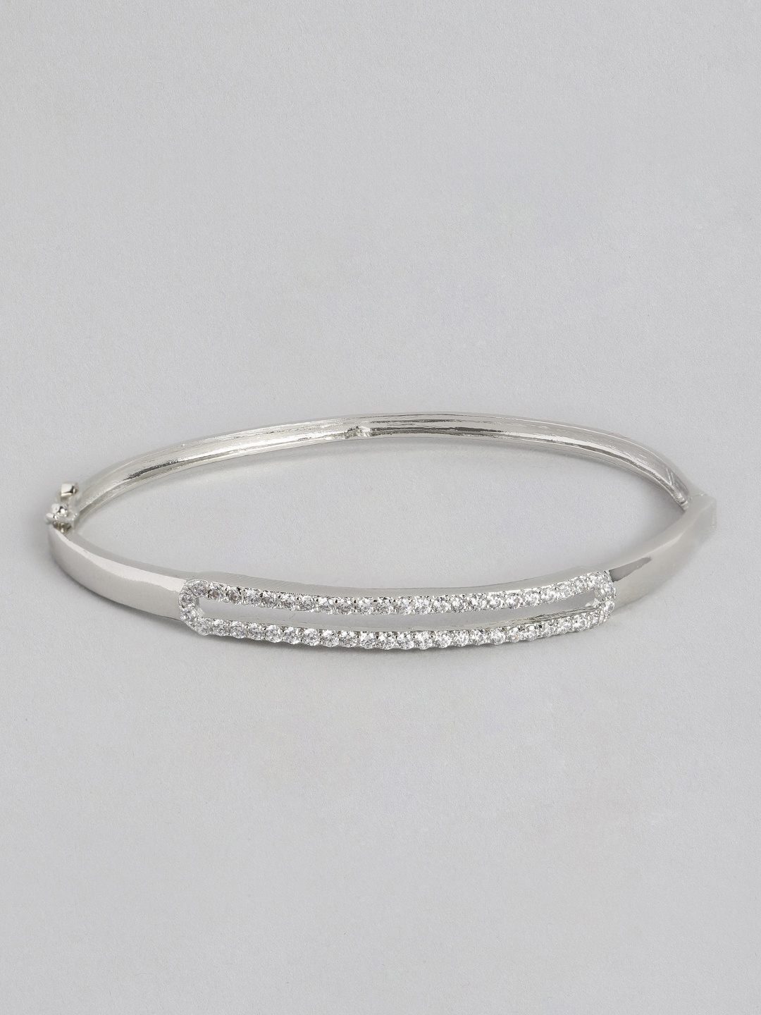 

Peora Women Silver-Plated Cubic Zirconia Kada Bracelet