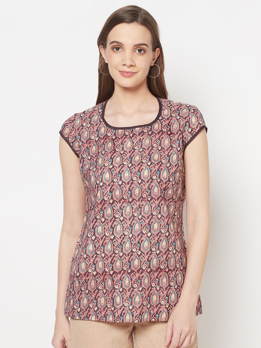 

Fabindia Purple Regular Top