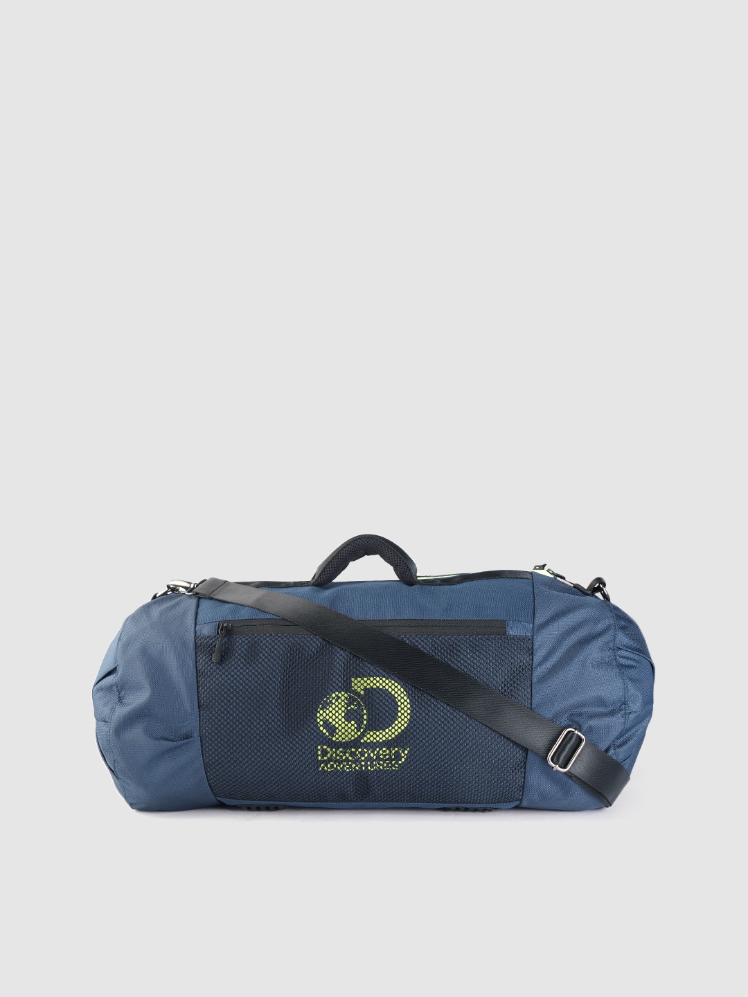 

The Roadster Lifestyle Co x Discovery Adventures Unisex Navy Blue Brand Logo Print Duffel Bag