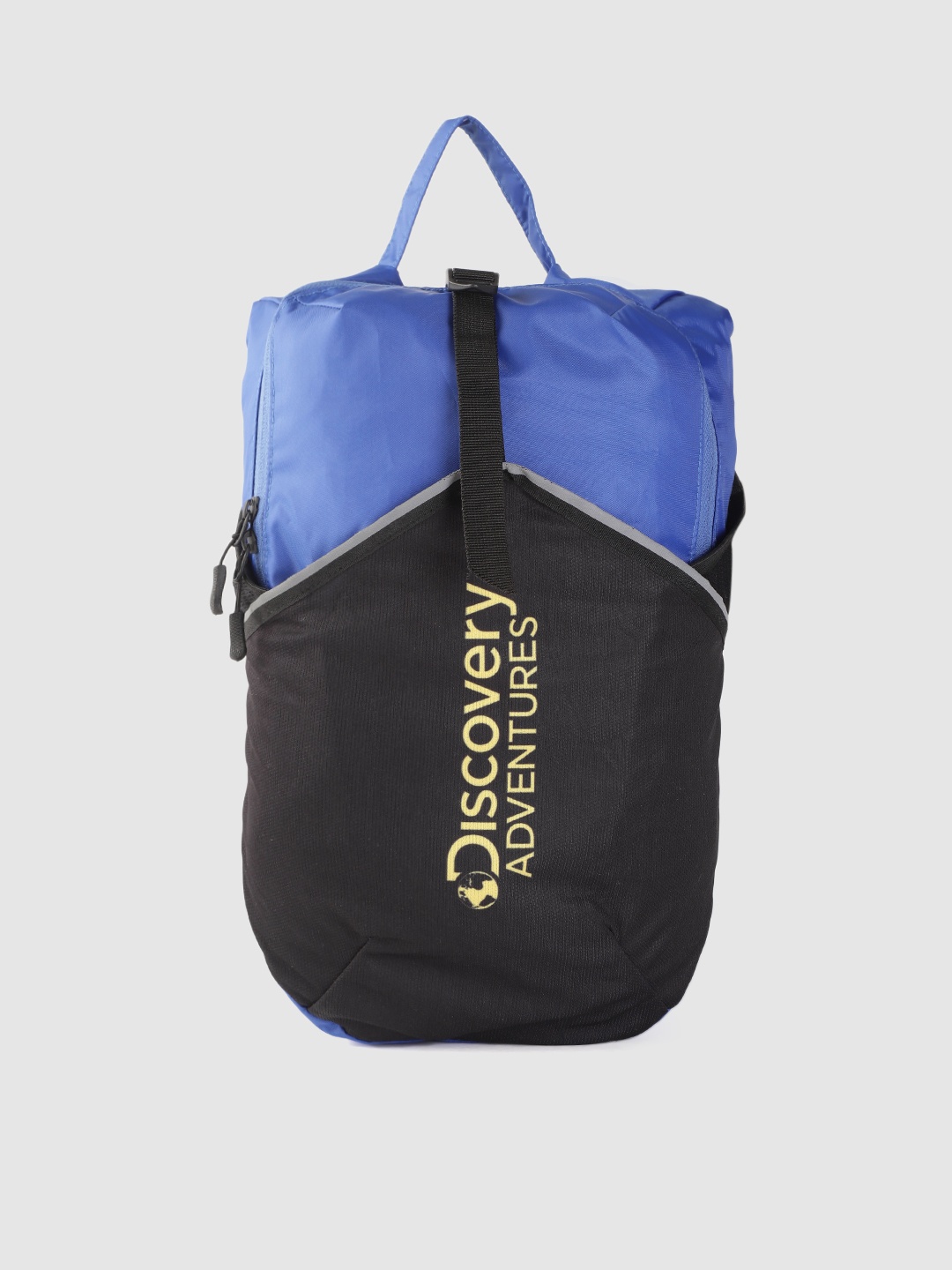 

The Roadster Lifestyle Co x Discovery Adventures Unisex Blue & Black Colourblocked Foldable Backpack